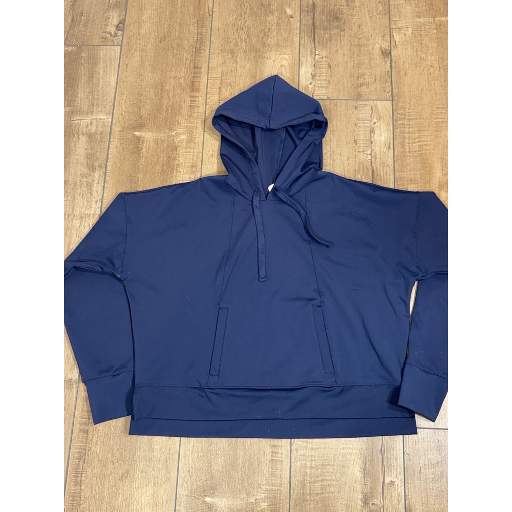 Ideology‎ Womens Navy Blue Hoodie Sweatshirt Size Medium Kangaroo Pocket